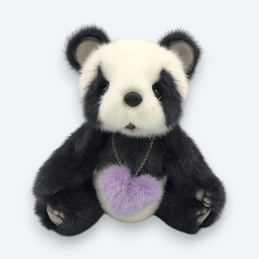 Artisan Handmade "Yin & Yang" Panda Duo – Luxury Natural Mink Fur Designer Set
