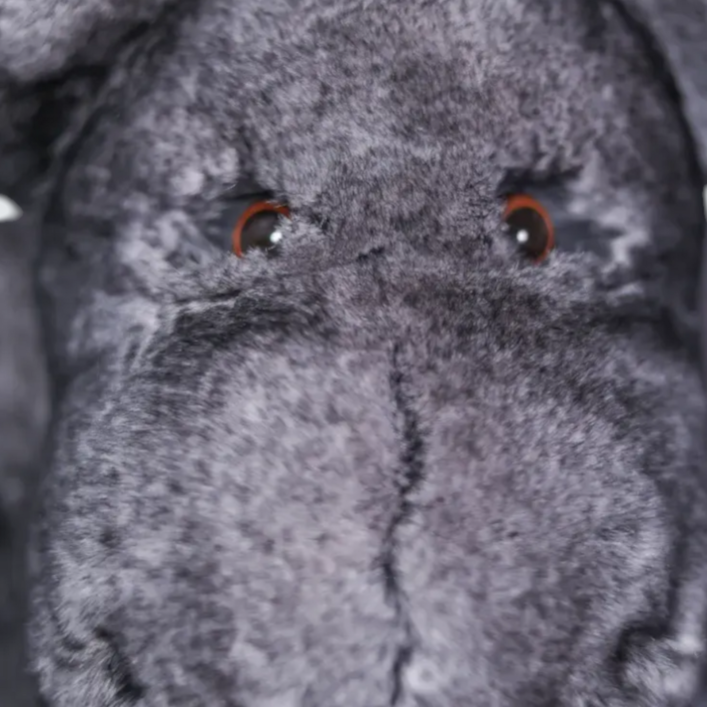 Artisan Handmade Grey Teddy Bear – Luxury Rex Rabbit Fur Collectible