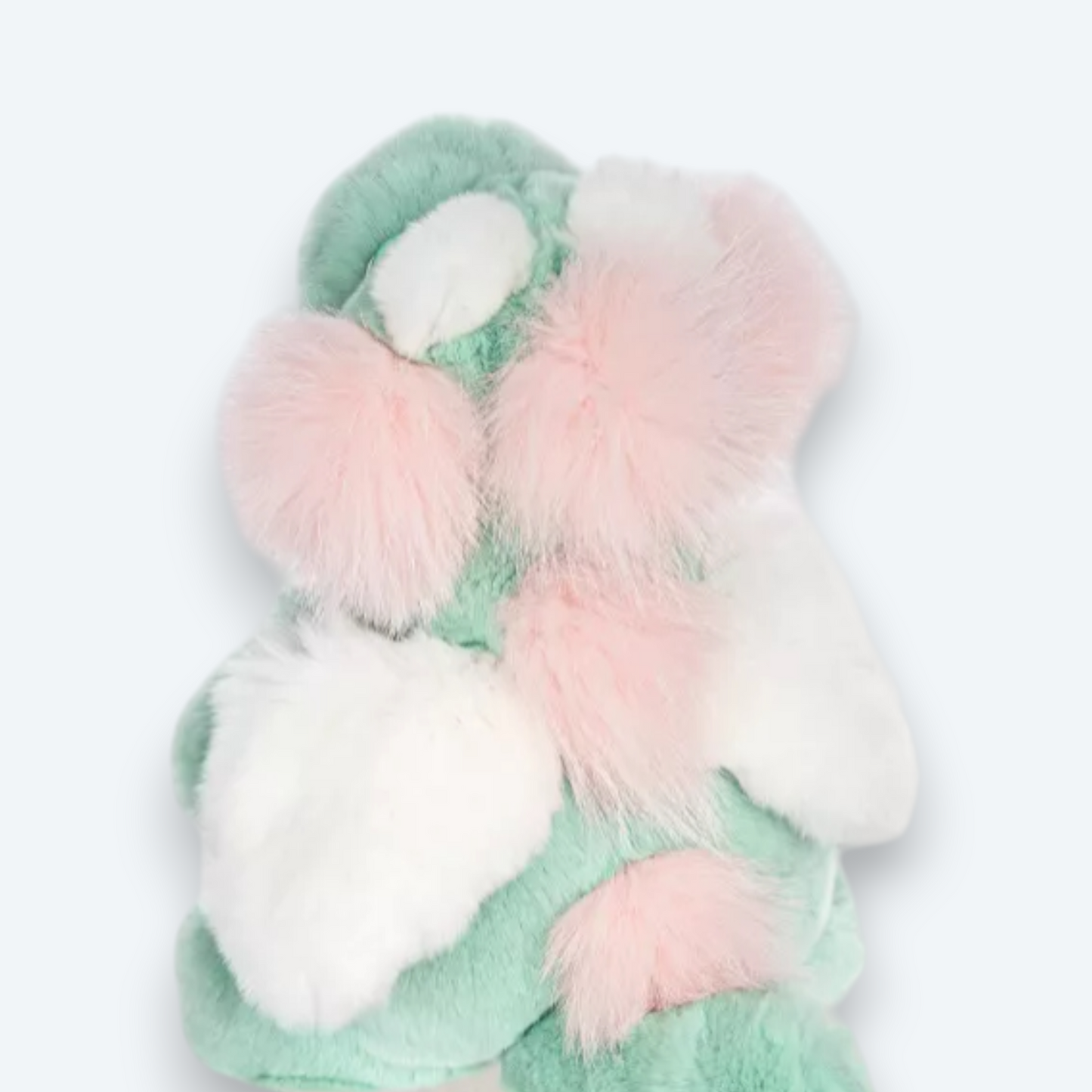 Artisan Handmade Mint & Pink Dragon – Luxury Rex Rabbit & Arctic Fox Fur Plush