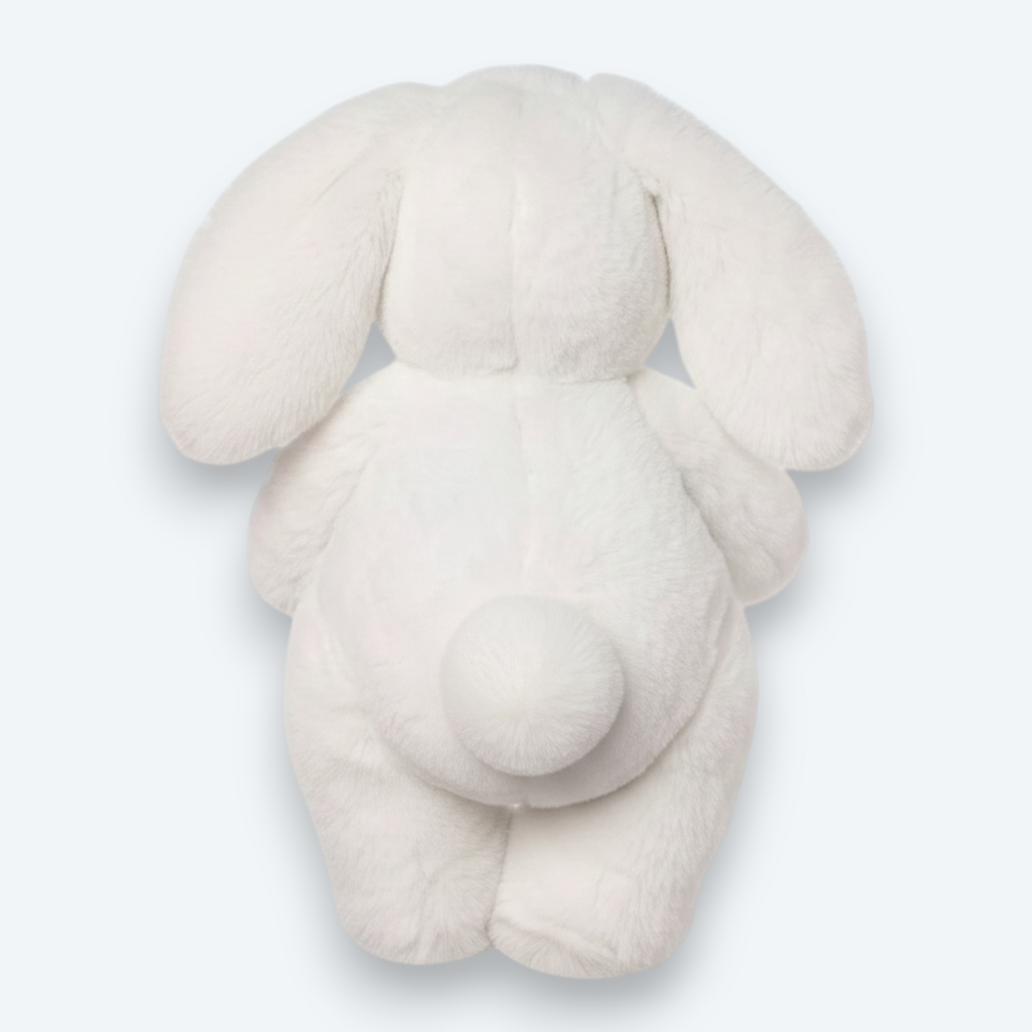 Artisan Handmade White Bunny in Yellow Glasses – Luxury Rex Rabbit Fur Plush