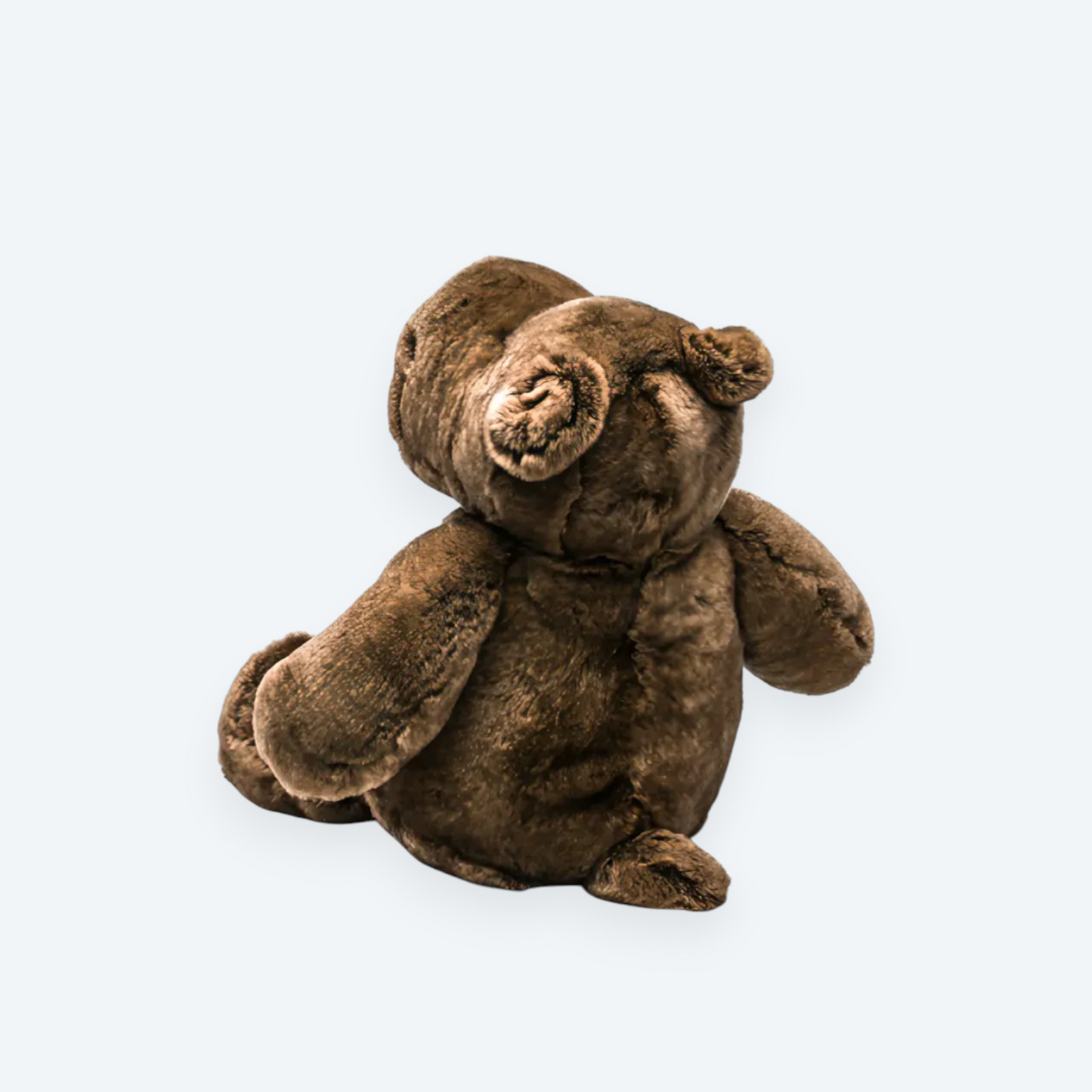 Artisan Handmade Brown Hippo – Luxury Natural Rex Rabbit Fur Interior Object