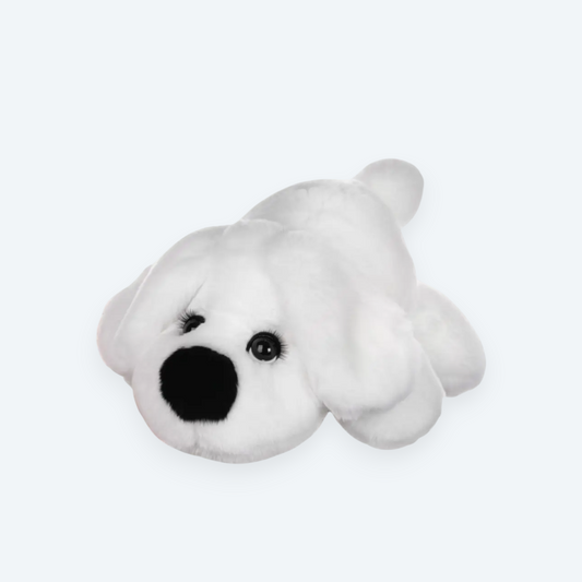 Artisan Handmade White Puppy – Luxury Rex Rabbit Fur Designer Plush