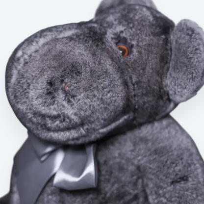 Artisan Handmade Grey Teddy Bear – Luxury Rex Rabbit Fur Collectible