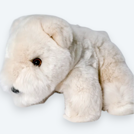 Artisan Handmade Cream Teddy Bear – Luxury Rex Rabbit Fur Designer Plush