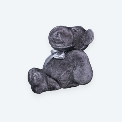 Artisan Handmade Grey Teddy Bear – Luxury Rex Rabbit Fur Collectible
