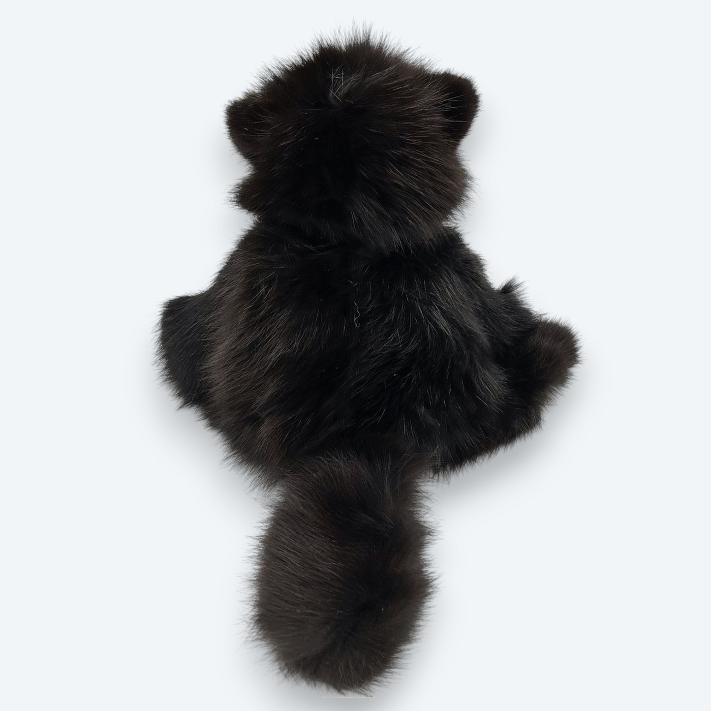 Artisan Handmade "Midnight Silk" Kitten – Luxury Natural Mink Fur Toy
