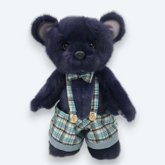 Artisan Handmade "Golden Sand" Bear Duo – Luxury Natural Mink Fur Designer Set