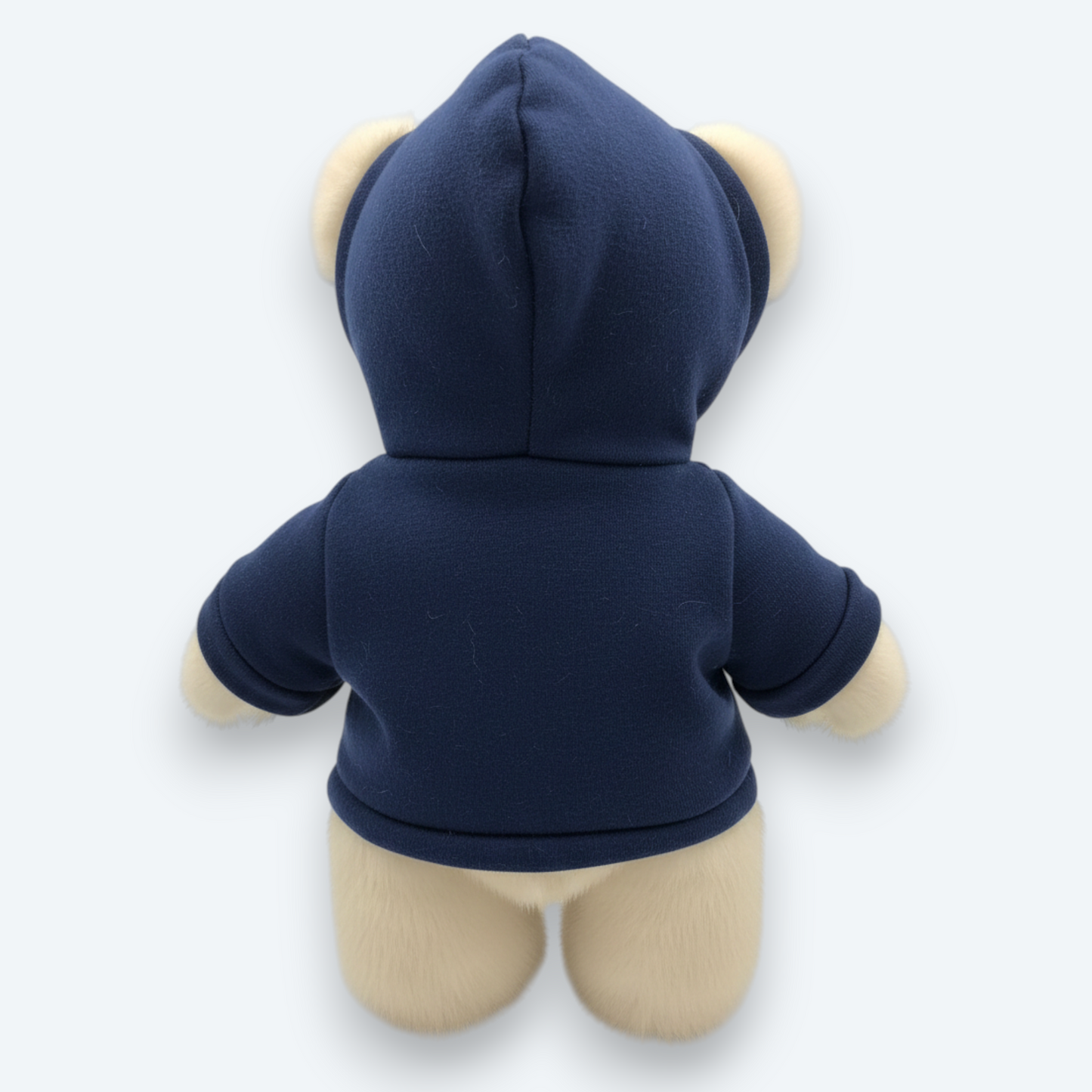 Artisan Handmade Vanilla Mink Bear in Midnight Hoodie – Luxury Natural Fur Designer Plush