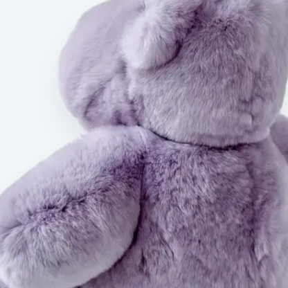 Artisan Handmade Purple Hippo in Premium Rex Rabbit Fur