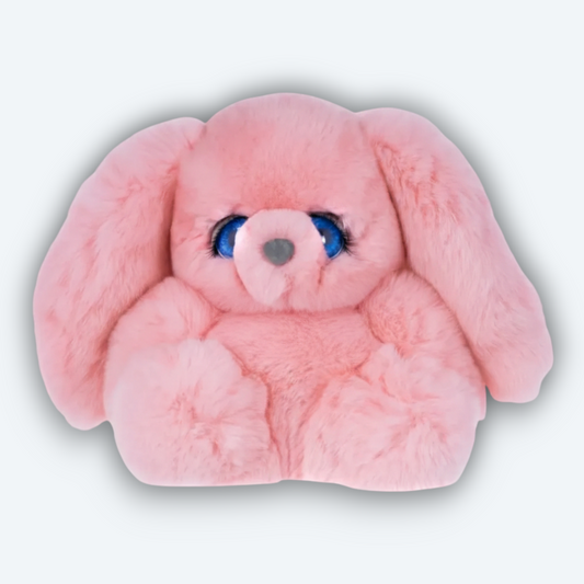 Artisan Handmade Soft Pink Bunny – Luxury Rex Rabbit Fur Designer Plush