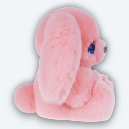 Artisan Handmade Soft Pink Bunny – Luxury Rex Rabbit Fur Designer Plush