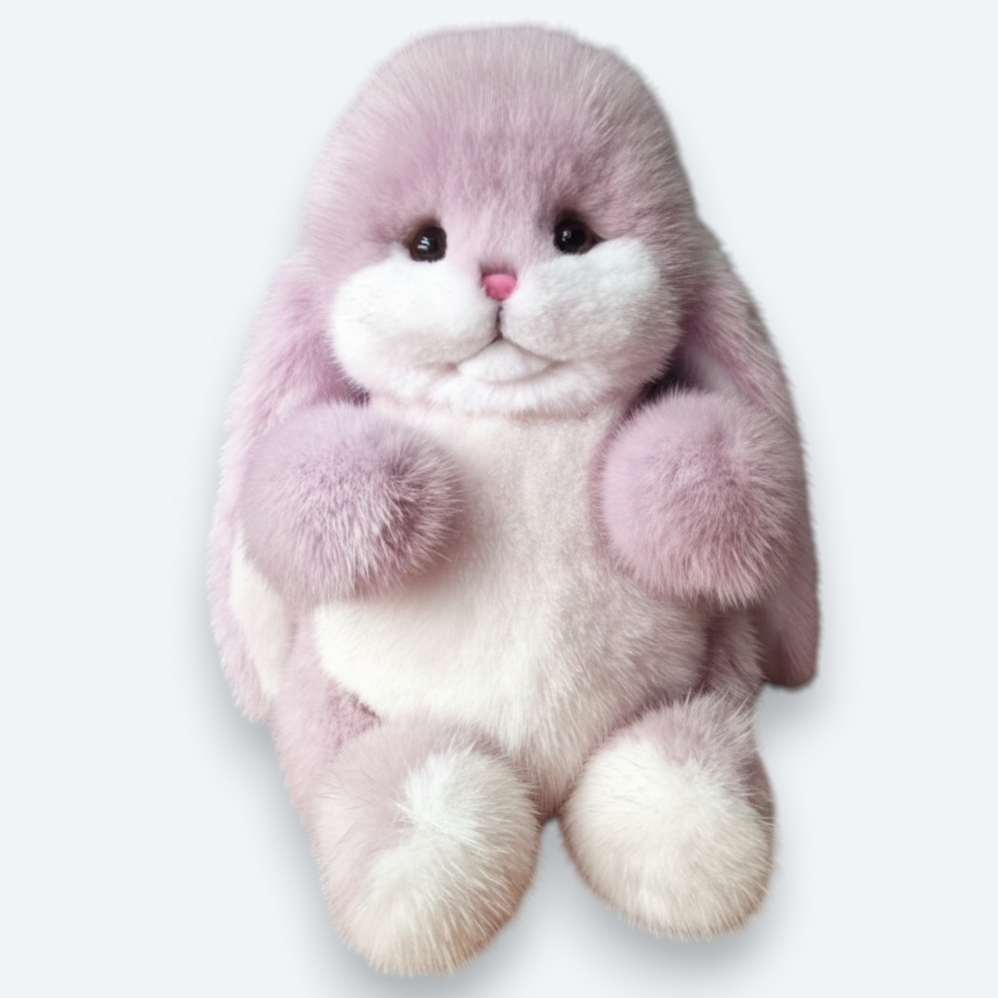 Artisan Handmade Lavender Mist Bunny – Luxury Natural Mink Fur Designer Plush
