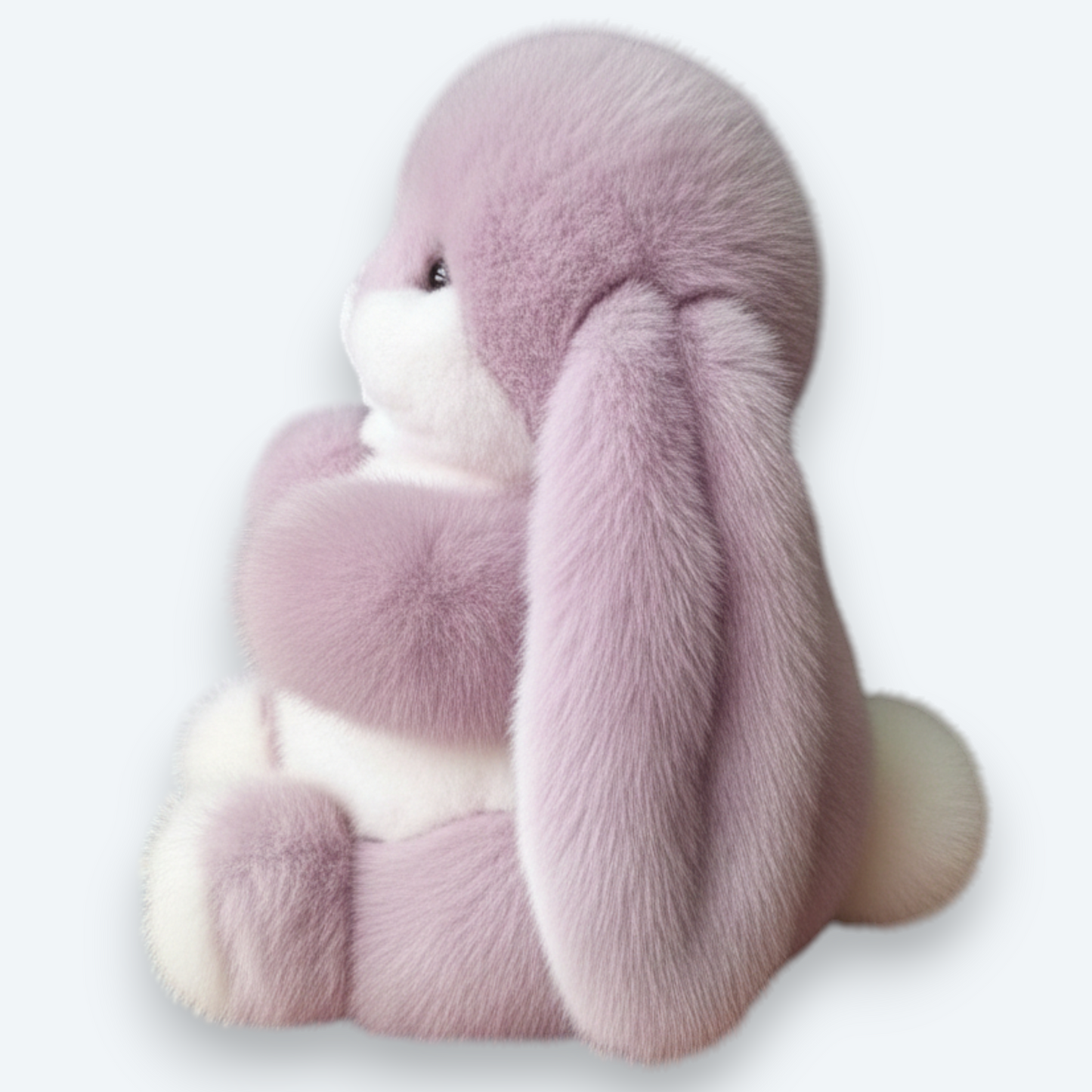 Artisan Handmade Lavender Mist Bunny – Luxury Natural Mink Fur Designer Plush