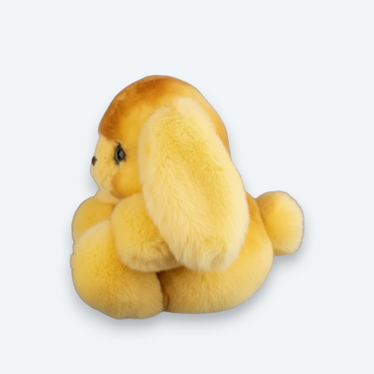 Artisan Handmade Golden Sand Bunny – Luxury Rex Rabbit Fur Designer Plush