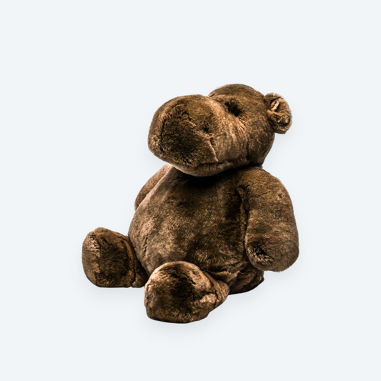 Artisan Handmade Brown Hippo – Luxury Natural Rex Rabbit Fur Interior Object