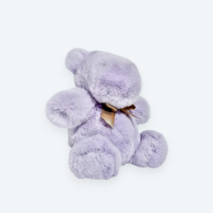 Artisan Handmade Purple Hippo in Premium Rex Rabbit Fur