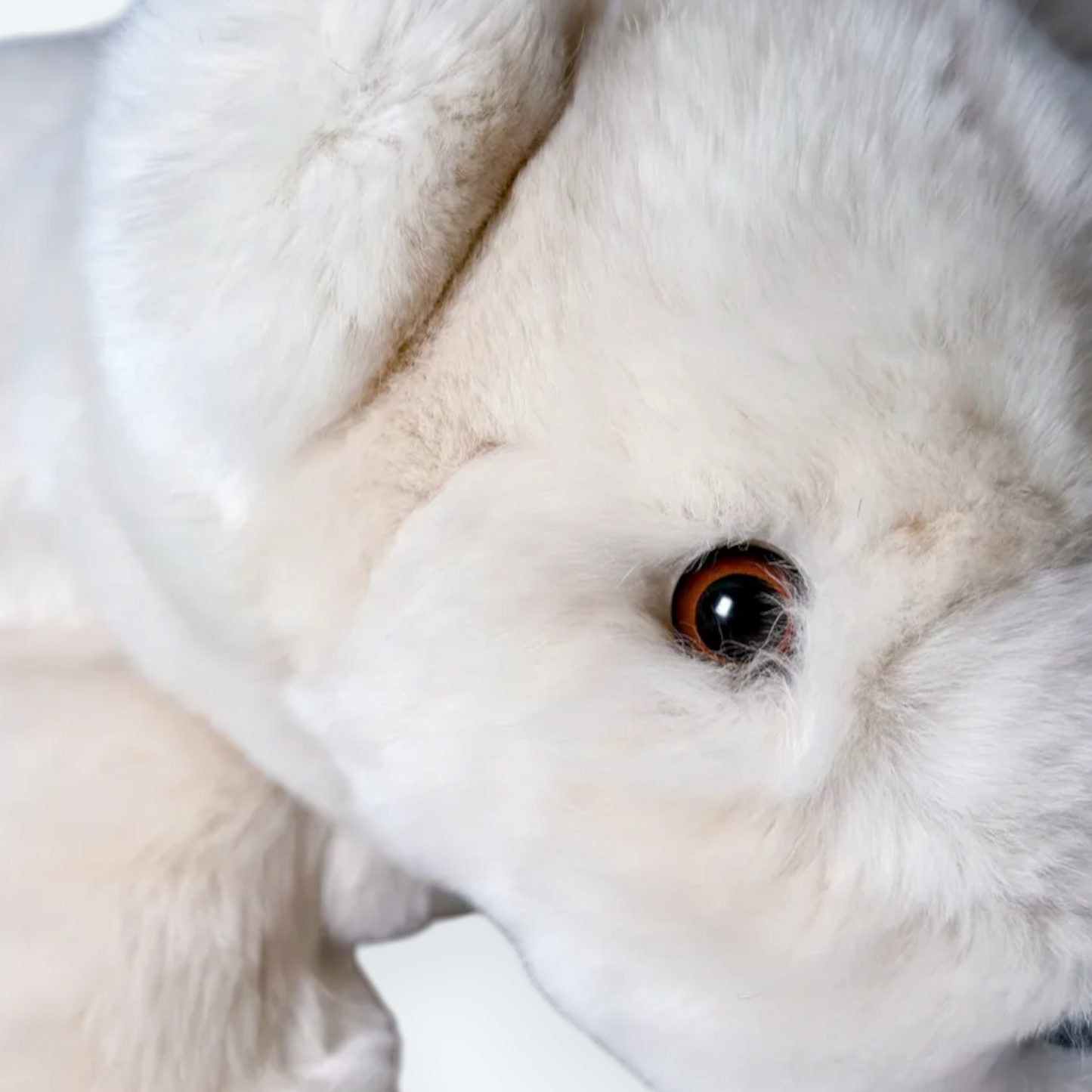 Artisan Handmade Cream Teddy Bear – Luxury Rex Rabbit Fur Designer Plush