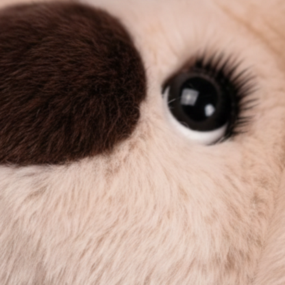 Artisan Handmade Dusty Rose Puppy – Luxury Rex Rabbit Fur Designer Plush