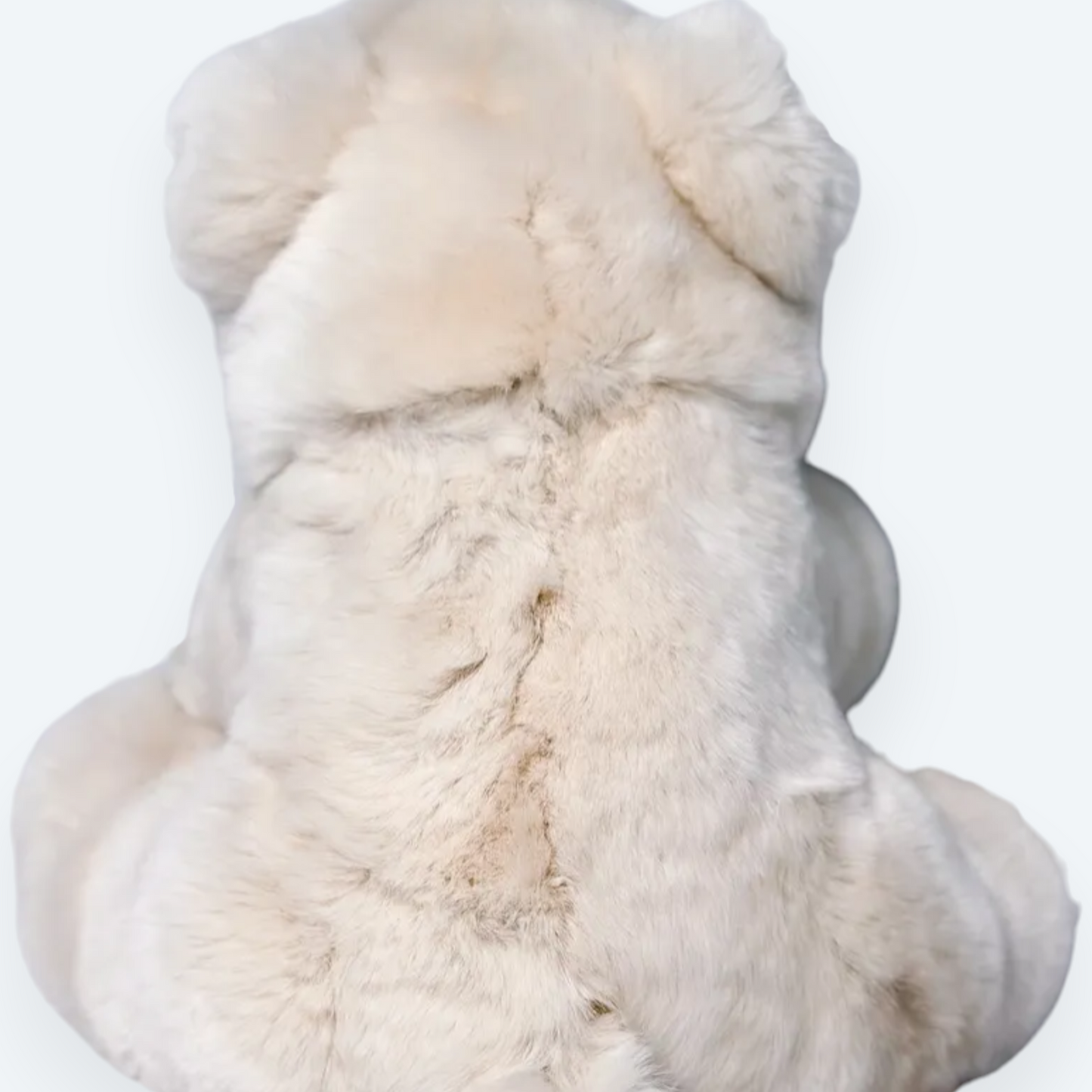 Artisan Handmade Cream Teddy Bear – Luxury Rex Rabbit Fur Designer Plush