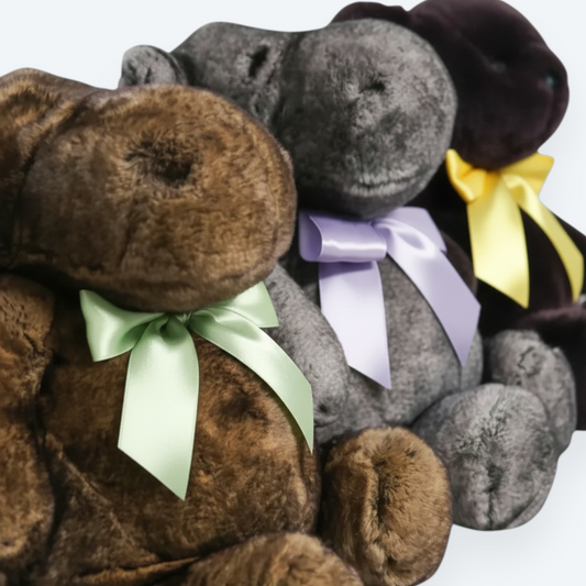 Artisan Handmade "Harmony Trio" Bears – Luxury Natural Rex Rabbit Fur Set