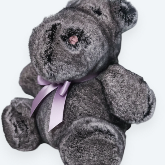 Artisan Handmade Velvet Hippo – Luxury Rex Rabbit Fur Designer Plush