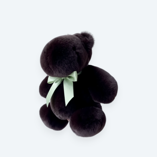 Artisan Handmade Espresso Hippo – Luxury Rex Rabbit Fur Designer Plush