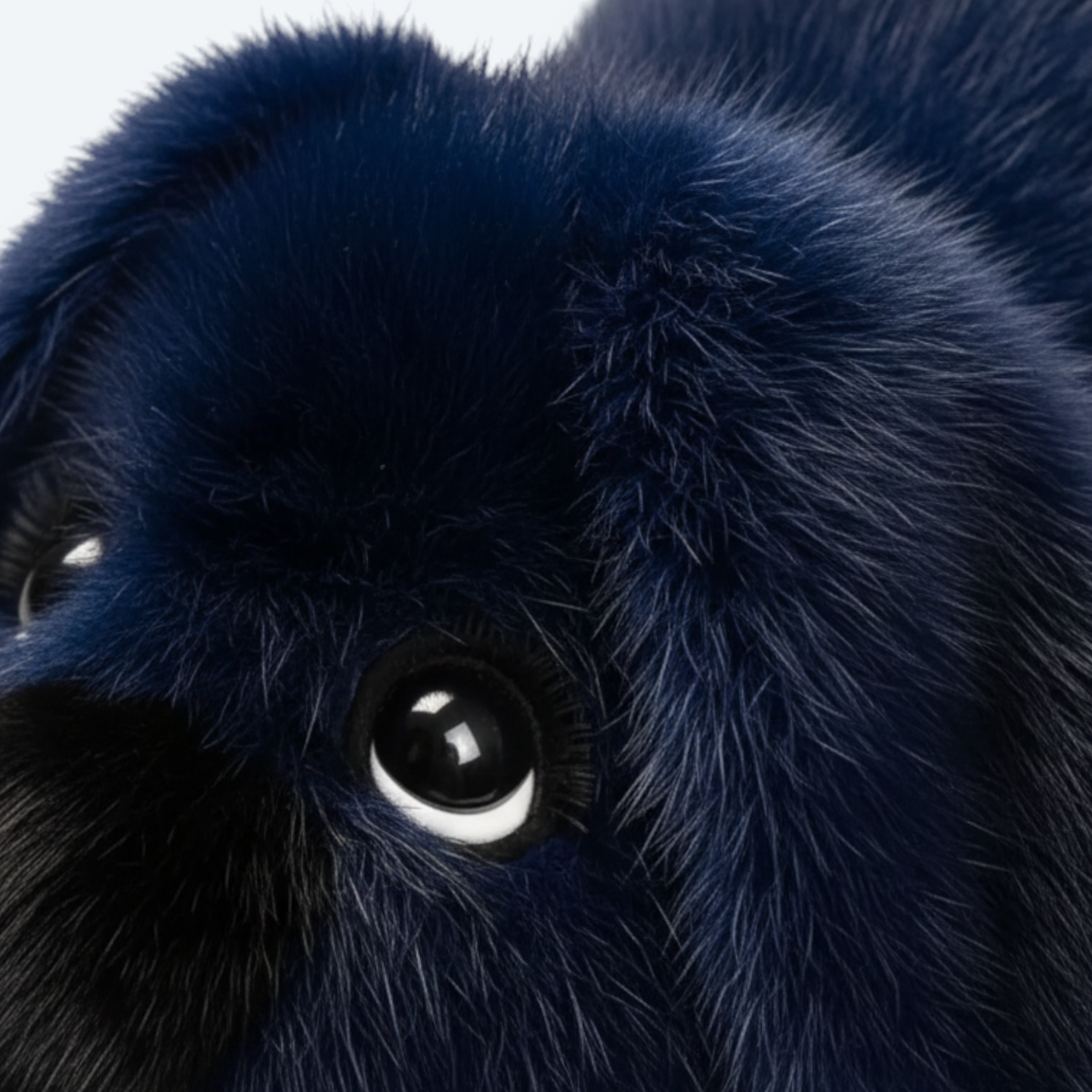 Artisan Handmade Navy Blue Puppy – Luxury Rex Rabbit Fur Designer Plush