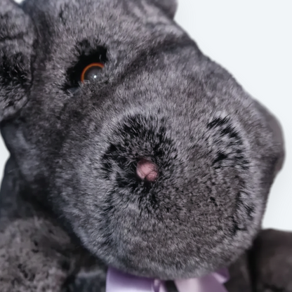 Artisan Handmade Velvet Hippo – Luxury Rex Rabbit Fur Designer Plush
